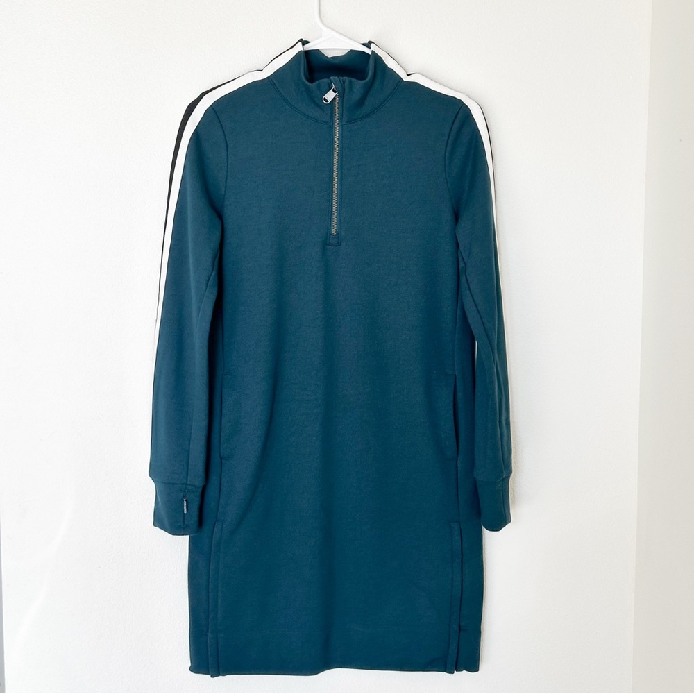 Athleta Teal Long Sleeve Tunic Top with Quarter Zip Size XS